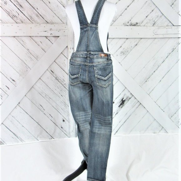 Blizzard Blue Distressed/Destroyed Overalls - Picture 6 of 15